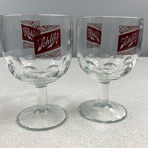 Schlitz Beer Glass Goblets - Set of 2